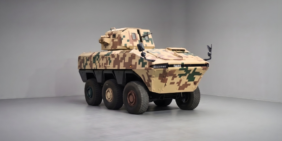 Wheeled APC Faaris manufactured by Margalla Heavy Industries Limited